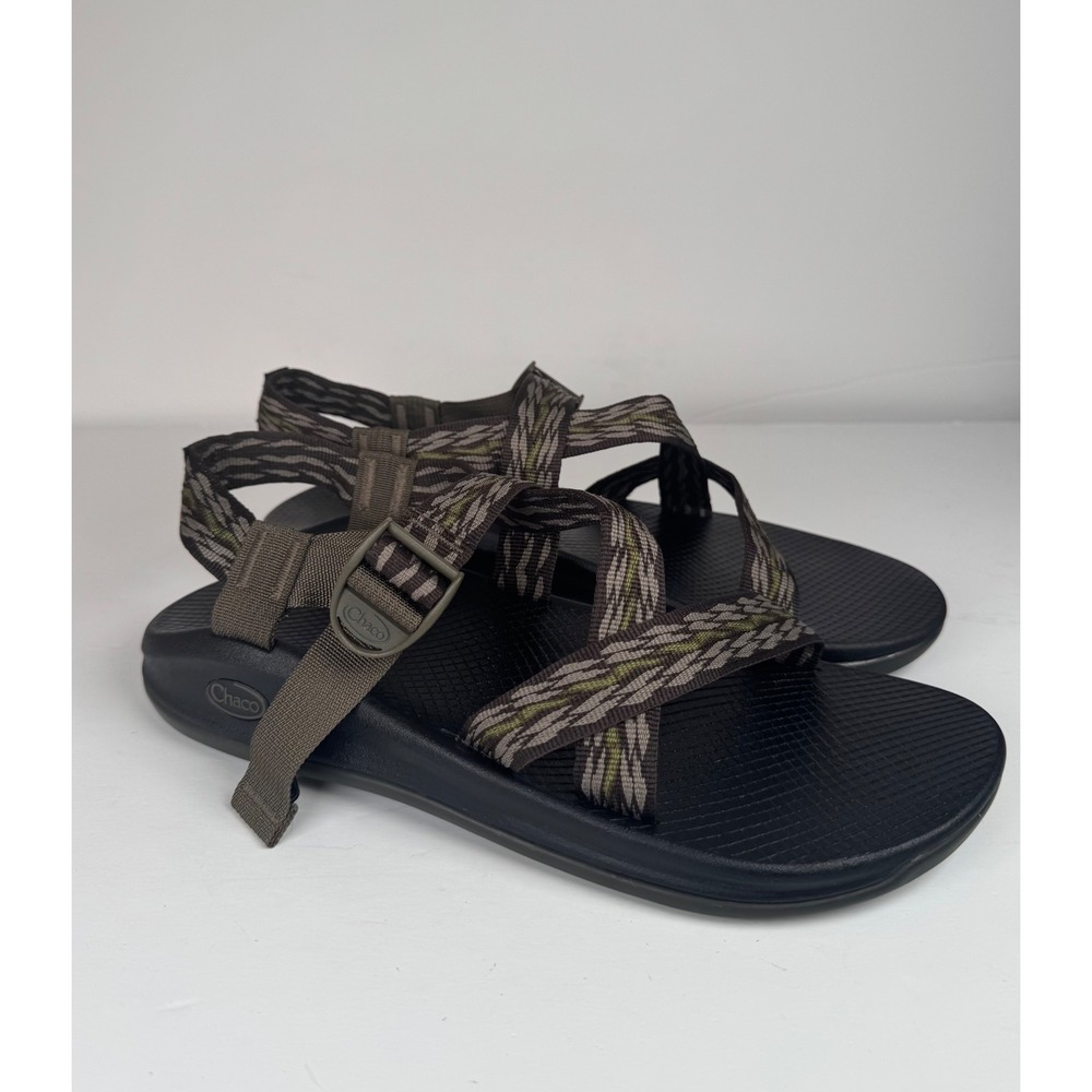 Chaco Z‎ Cloud Strappy Sandals Saguaro Brindle Green Outdoor Waterproof Mens 12